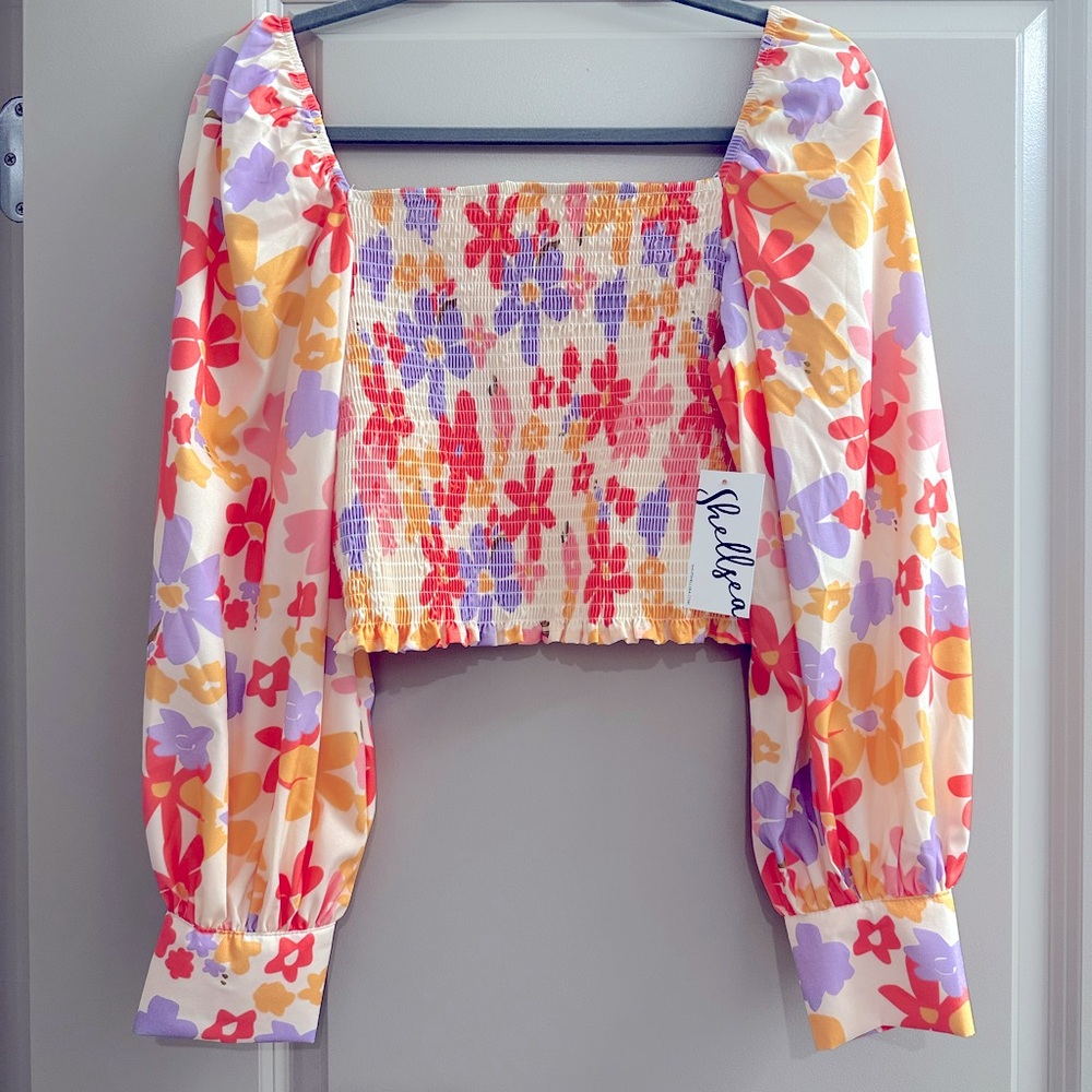 NWT smocked boutique top